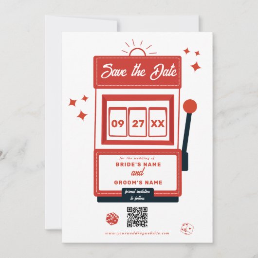 Save The Date Mariage de machine à sous Las Vegas Destination Ca (Devant)