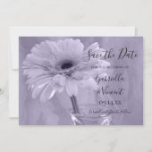 Save The Date Mariage de marguerite teintée violet pâle Enregist (Devant)