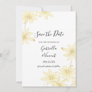 Save The Date Mariage de marguerites jaune pâle Enregistrer la d