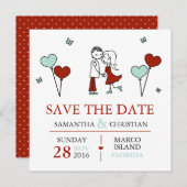 Save The Date Mariage de mariée et de chambre Enregistrer la dat (Devant / Derrière)