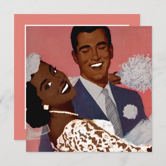 Save The Date Mariage de mariée noire (Devant / Derrière)