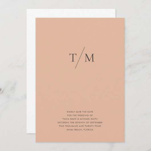 Save The Date Mariage de mélange et de combinaison simple Monogr (Devant / Derrière)