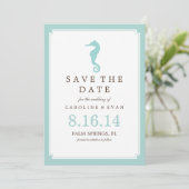 Save The Date Mariage de Mint Seahorse Enregistrer la date (Debout devant)