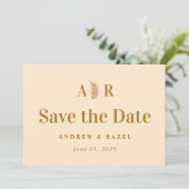 Save The Date Mariage de Monogramme Boho moderne et élégant (Debout devant)