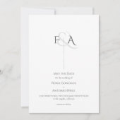 Save The Date Mariage de monogramme classique élégant et neutre (Devant)