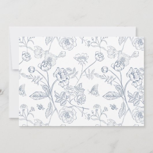 Save The Date Mariage de monogramme de crête bleu poussiéreux (Dos)
