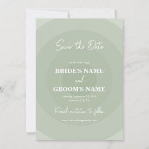 Save The Date Mariage de monogramme moderne Sage Green