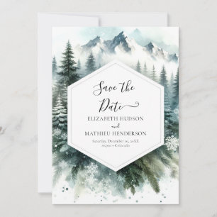 Save The Date Mariage de Montagne à l'Aquarelle Romantique