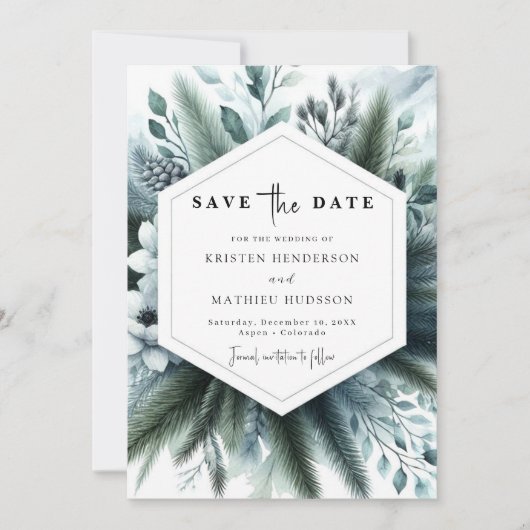 Save The Date Mariage de montagne Boho Elegant (Devant)