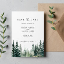 Mariage de montagne de la forêt de pins d'aquarell