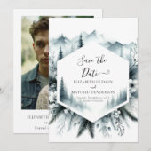 Save The Date Mariage de montagne minimal imprimable (Devant / Derrière)