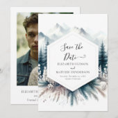 Save The Date Mariage de montagne moderne Boho (Devant / Derrière)