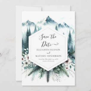 Save The Date Mariage de montagne romantique de sommet