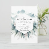 Save The Date Mariage de montagne rustique modifiable (Debout devant)