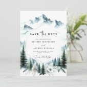 Save The Date Mariage de montagne unique imprimable (Debout devant)