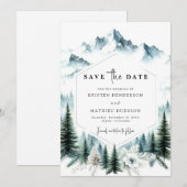 Save The Date Mariage de montagne unique imprimable (Devant / Derrière)