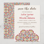 Save The Date Mariage de Motif de mandala géométrique classique (Devant / Derrière)