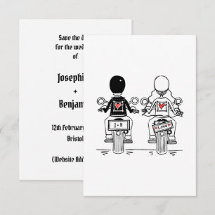 Save The Date Mariage de moto Biker 