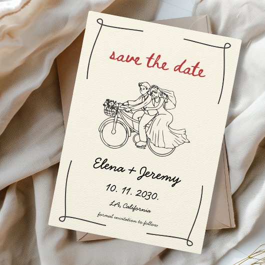 Save The Date Mariage de moto Whimsical unique