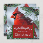 Save The Date Mariage de Noël du Cardinal Rouge d'hiver RIP (Devant / Derrière)