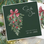 Save The Date Mariage de Noël du Festival Vert Émeraude d'hiver