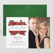 Save The Date Mariage de Noël géométrique floral (Devant / Derrière)