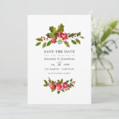 Save The Date Mariage de Noël Holly Photo (Debout devant)