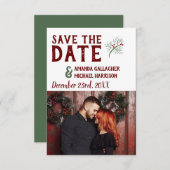 Save The Date Mariage de Noël Mini-Mois photo de pin d'hiver (Devant / Derrière)