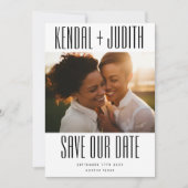 Save The Date Mariage de noms modifiables photo ultra simple mod (Devant)