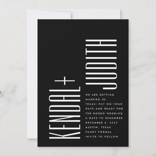 Save The Date Mariage de noms modifiables photo ultra simple mod (Dos)