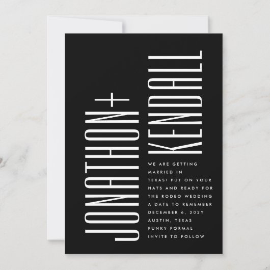 Save The Date Mariage de noms modifiables photo Ultra simple mod (Dos)