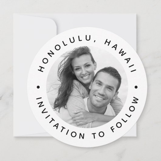 Save The Date Mariage de palmiers tropicaux Photo simple (Dos)