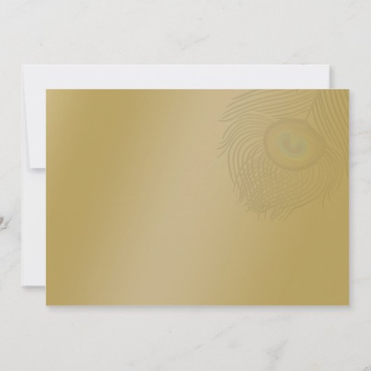 Save The Date mariage de paon or enregistrer la date (Dos)