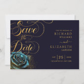 Save The Date Mariage de Parties scintillant Rose gothique foncé (Devant)
