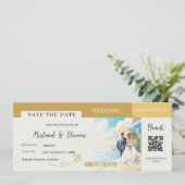 Save The Date Mariage de pass Gold Beach Boarding (Debout devant)
