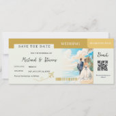 Save The Date Mariage de pass Gold Beach Boarding (Devant)