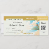 Save The Date Mariage de pass Gold Beach Boarding (Devant)