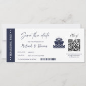 Save The Date Mariage de passe de bateau de croisière nautique (Devant)