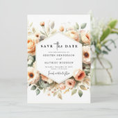 Save The Date Mariage de pêche florale minimaliste (Debout devant)