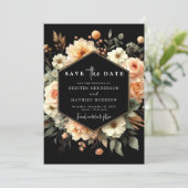 Save The Date Mariage de pêche florale rustique (Debout devant)