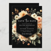 Save The Date Mariage de pêche florale rustique (Devant / Derrière)