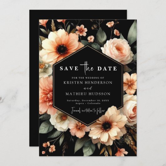 Save The Date Mariage de pêche moderne modifiable (Devant / Derrière)