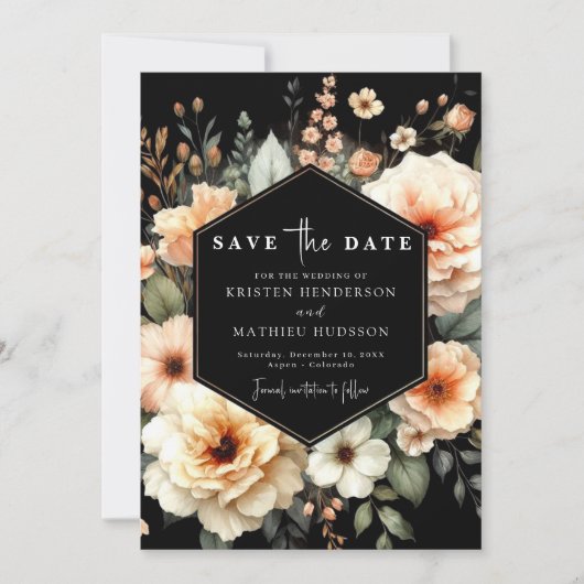 Save The Date Mariage de pêche romantique aquarelle (Devant)
