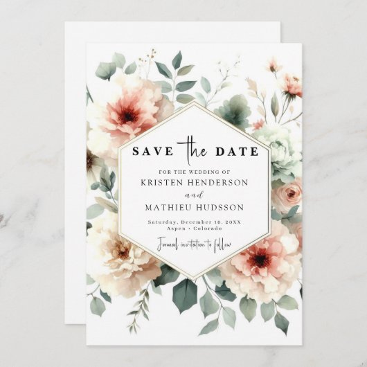 Save The Date Mariage de pêche Whimsical rustique (Devant / Derrière)