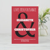 Save The Date Mariage de Performance Noir Rouge Blanc Moderne (Debout devant)