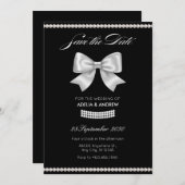Save The Date Mariage de perle d'arc doux noir (Devant / Derrière)
