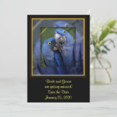 Save The Date Mariage de perroquet bleu (Debout devant)