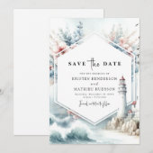Save The Date Mariage de phare de charme numérique (Devant / Derrière)