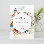 Save The Date Mariage de phare de la typographie lunaire romanti (Debout devant)