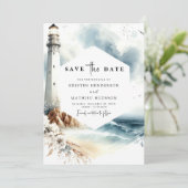 Save The Date Mariage de phare de Whimsy à impression minimale (Debout devant)